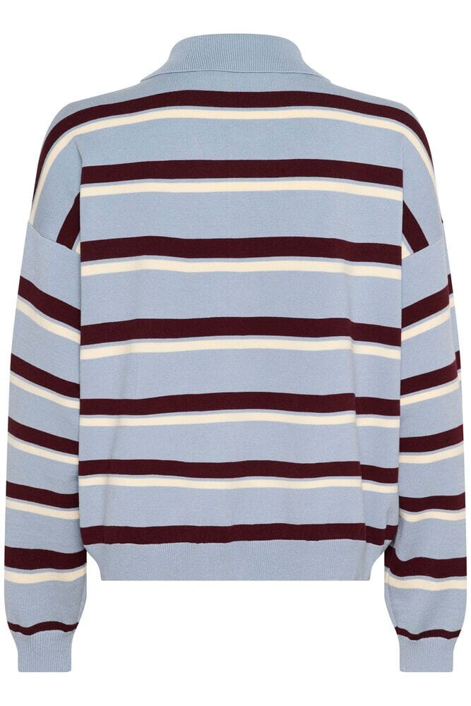 Gestuz - Gztaia Polo Pullover 10910693 - 108877 - Grey Blue/Aronia/Egret - Image 7