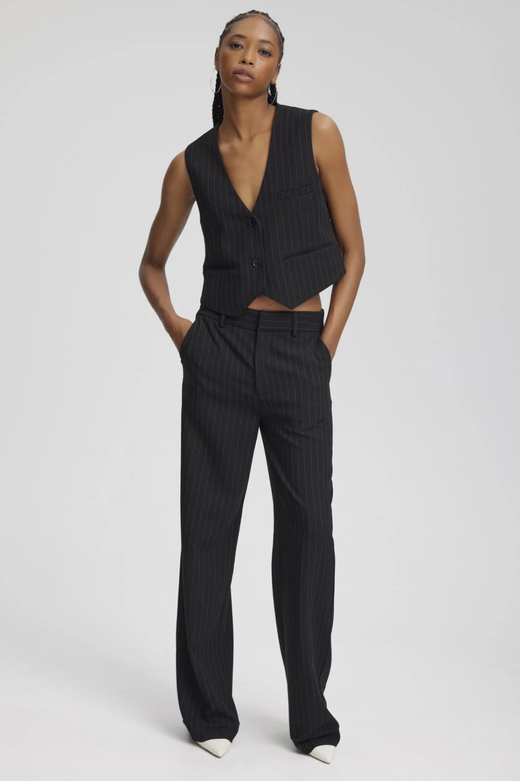 Gestuz - JoelleGZ pinstripe MW pants NOOS - black pinstripe - Image 3