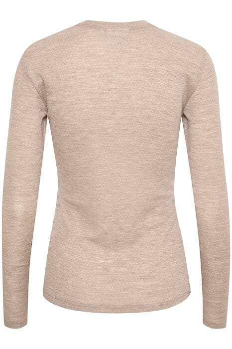 Gestuz - NiniaGZ ls wool roundneck - Sand melange - Image 2