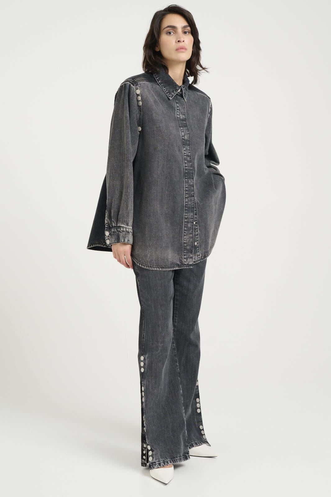 Gestuz - Zuvagz Straight Jeans - 104987 Dark Grey Washed - Image 7