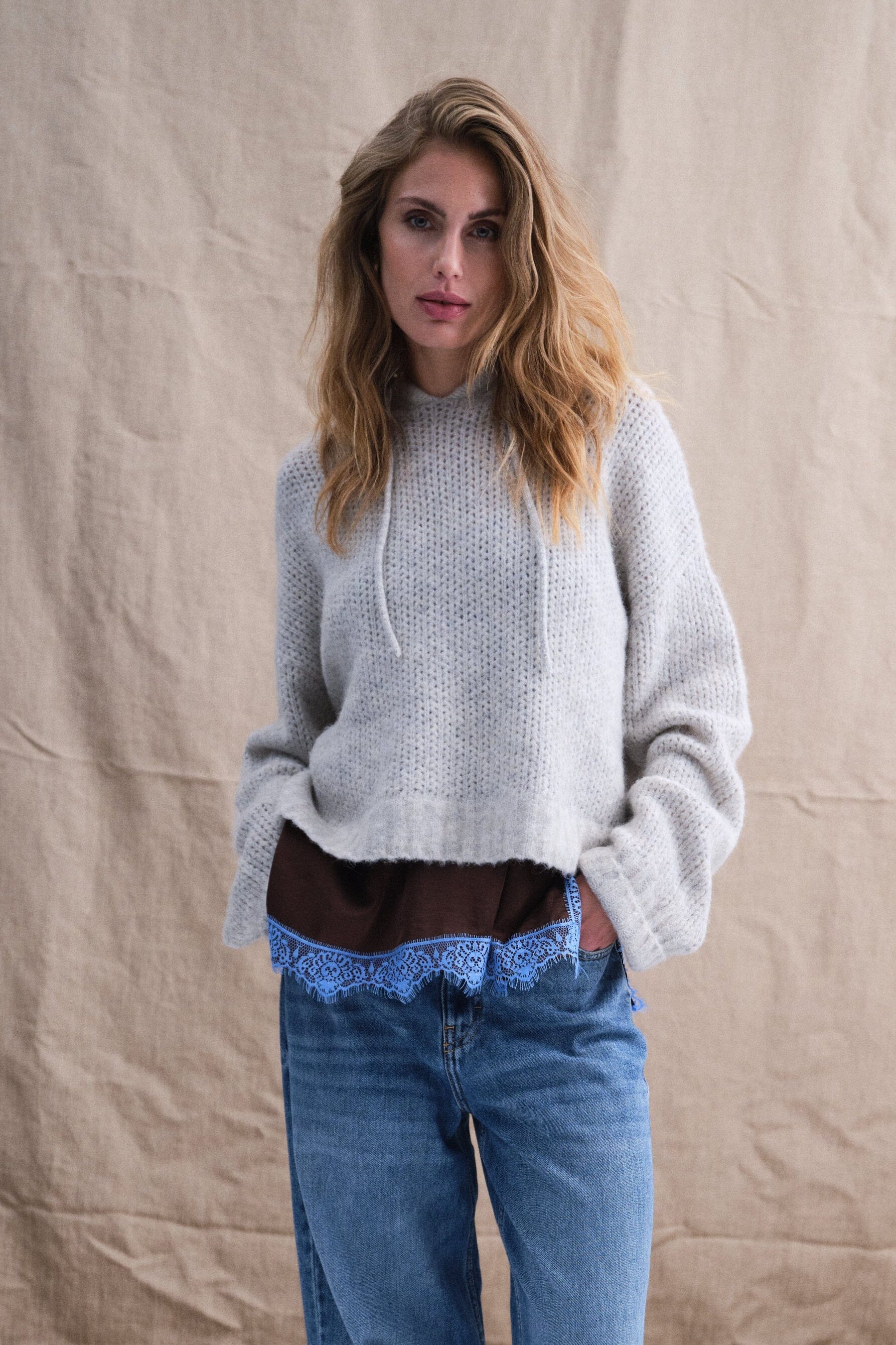 Gossia - Sanago Hoodie Jumper G2761 - Light Grey Melange