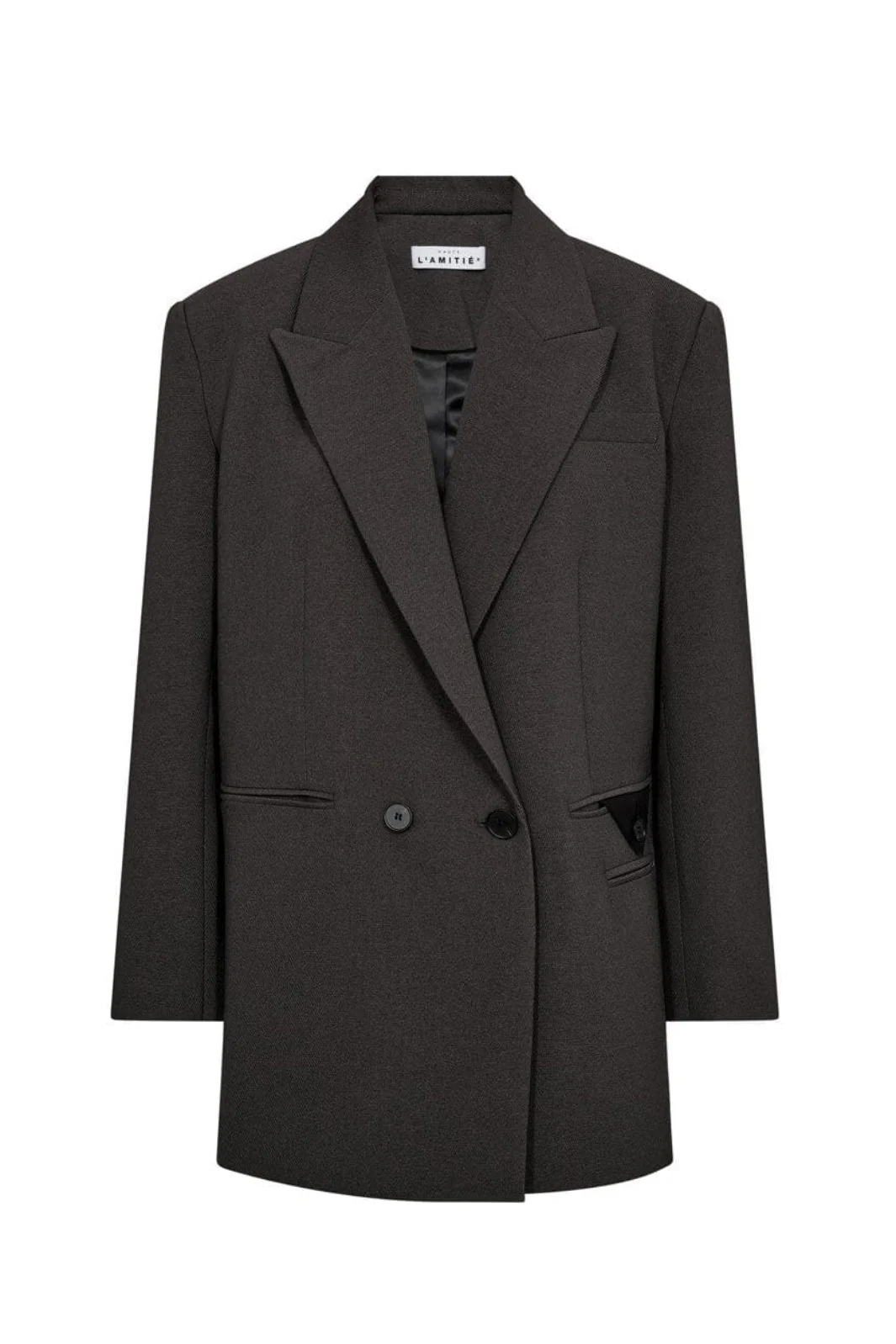 Haute L'Amitié - Emerald Oversize Triangle Blazer HL10463 - Dark Grey - Image 2