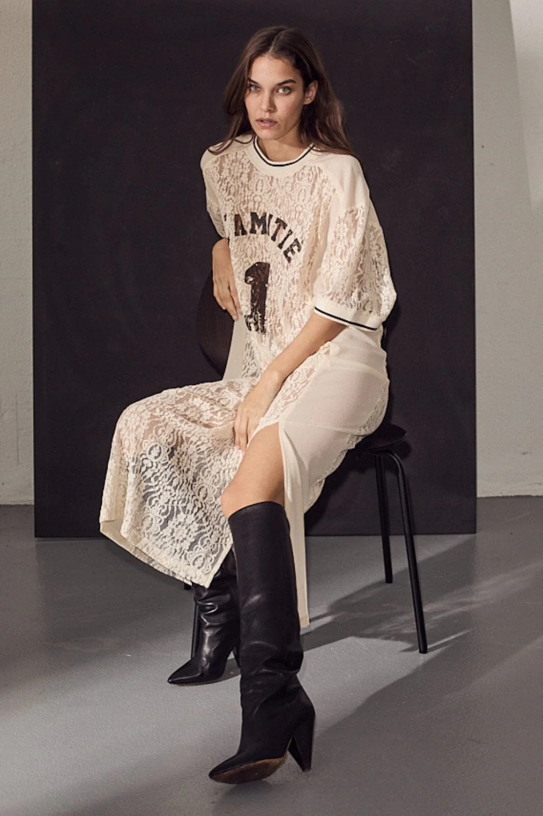 Haute L'Amitié - Lace Football Dress HL10024 - Pearl