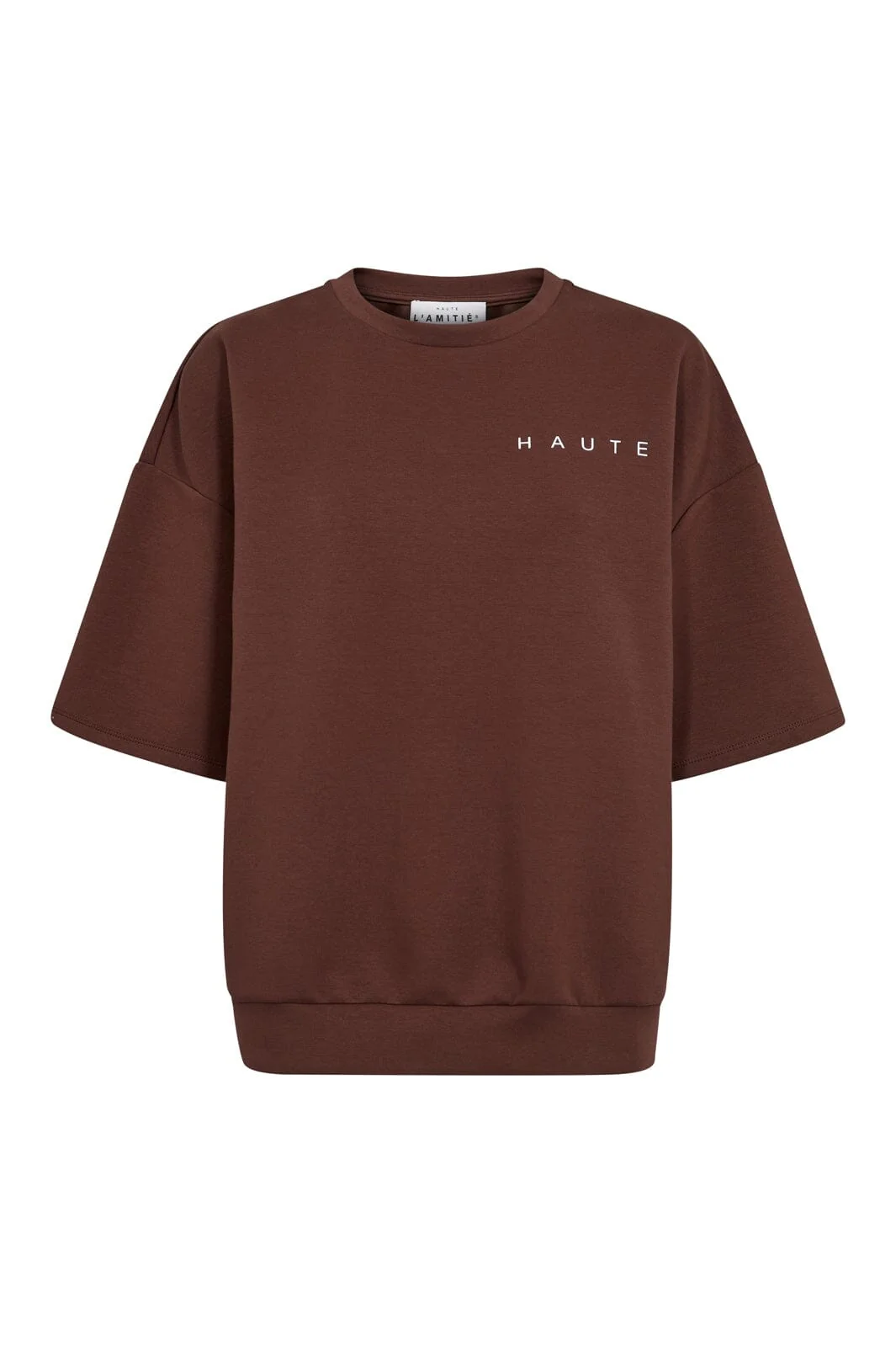 Haute L'Amitié - Maxi Split Ss Logo Sweat HL10461 - Mocca - Image 2