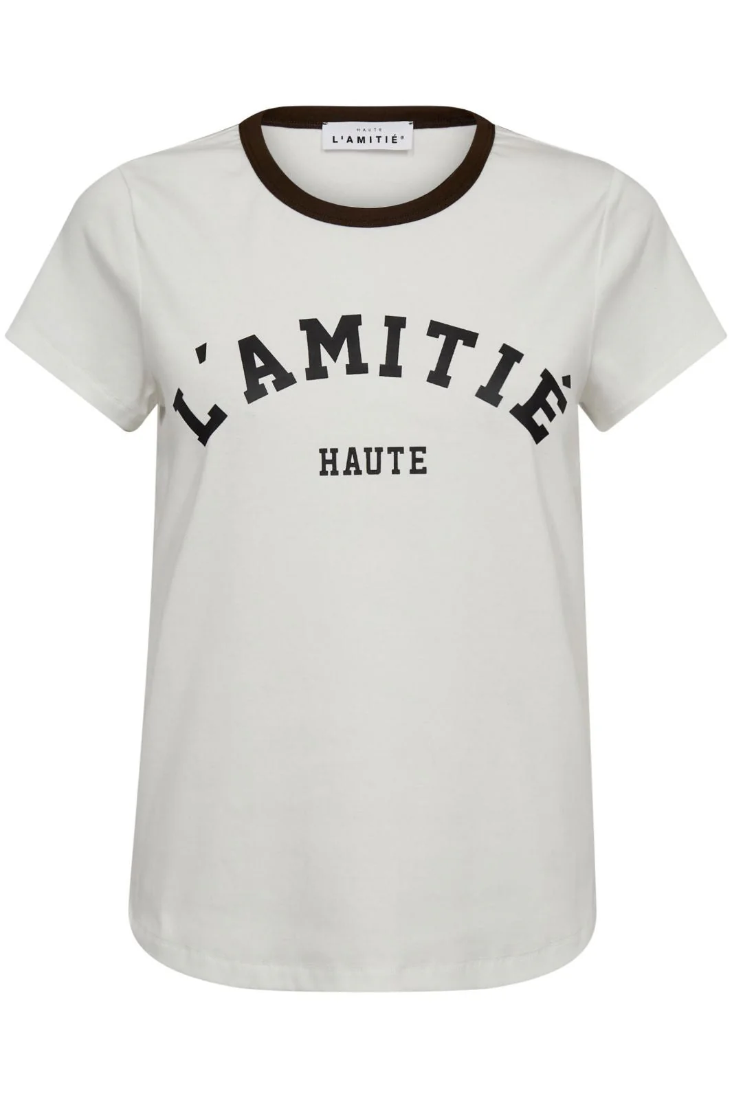 Haute L'Amitié - Neckline Logo Tee HL10006 - Off-White/Mocca - Image 2