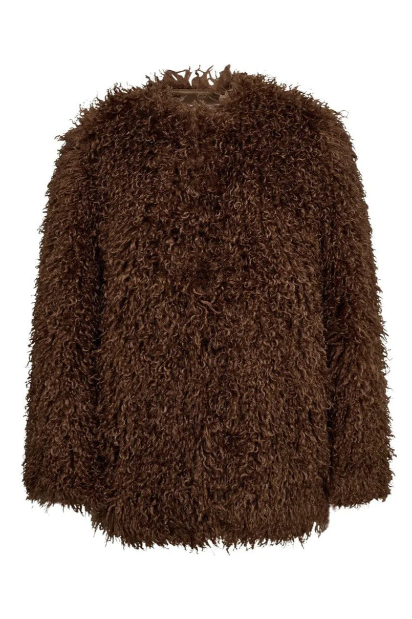 Haute L'Amitié - Tibet Fur Jacket HL10275 - Walnut - Image 2