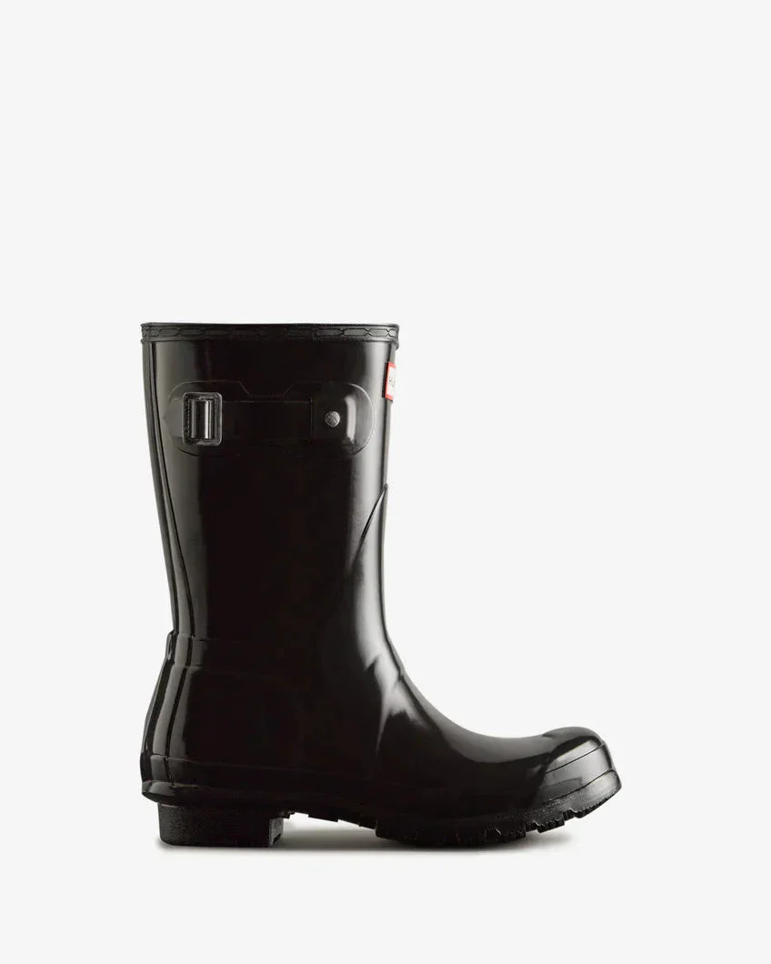 Hunter - Womens Original Short Gloss Boot Wfs1000rglblk - Black - Image 3