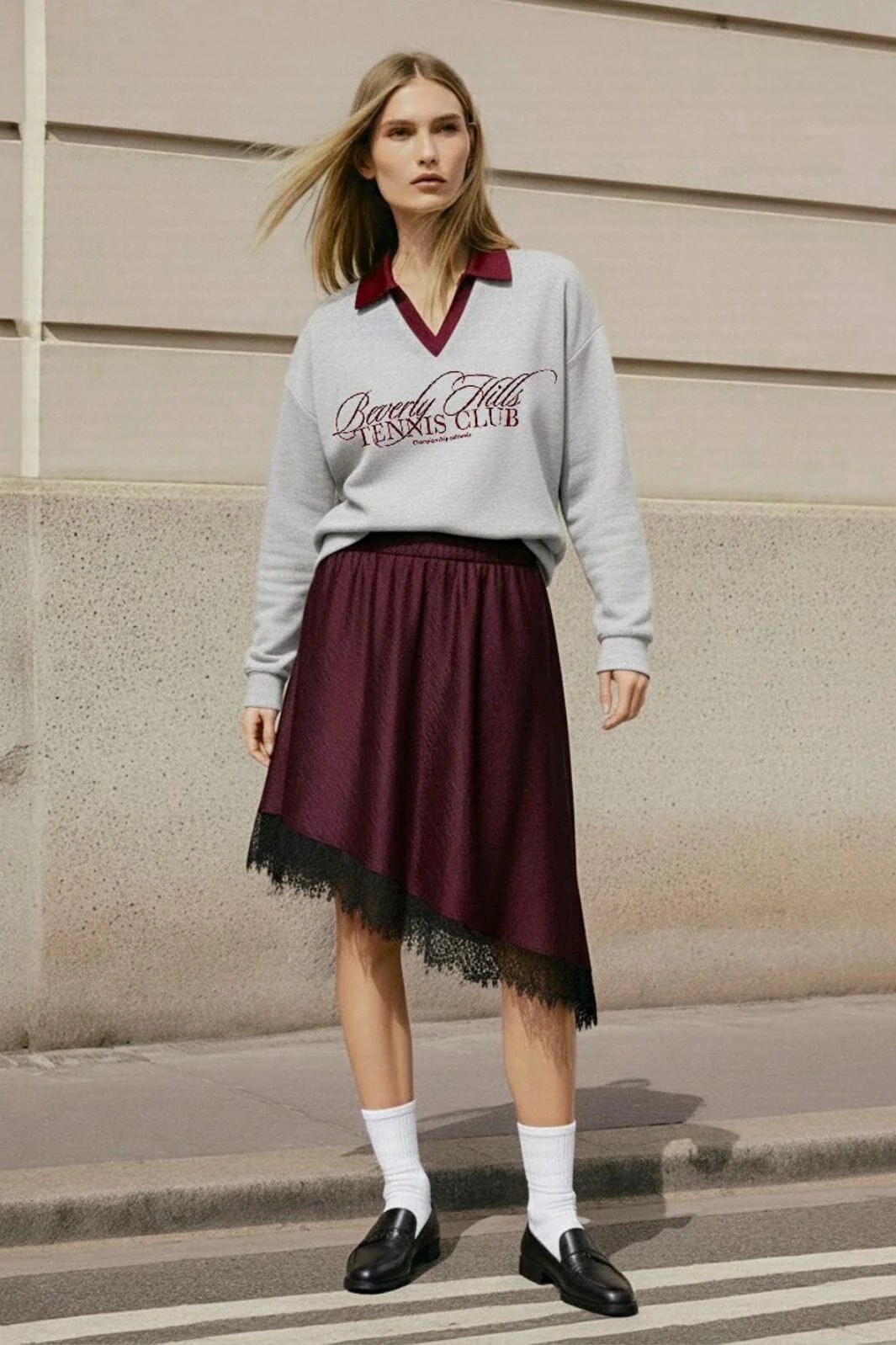Hypedrop - Hdmadeline Satin Lace Skirt 32000051 - 5089089 - Potent Purple