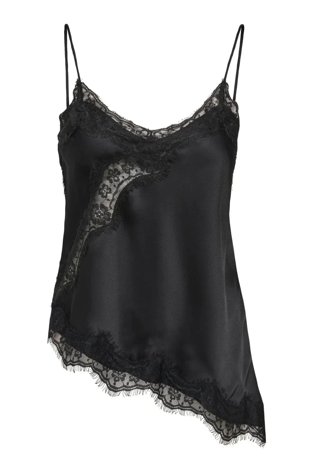 JDY - Jdyfifi S/L Asym Lace Singlet - 5069508 Black