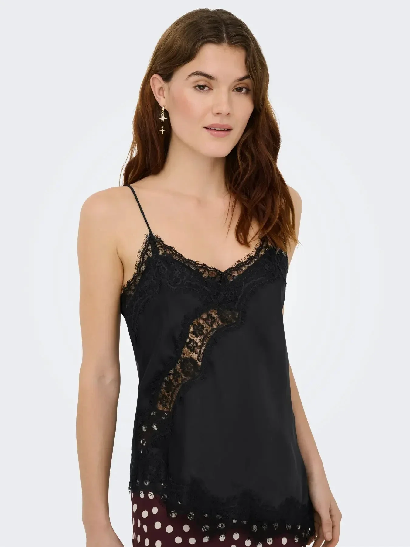 JDY - Jdyfifi S/L Asym Lace Singlet - 5069508 Black - Image 4