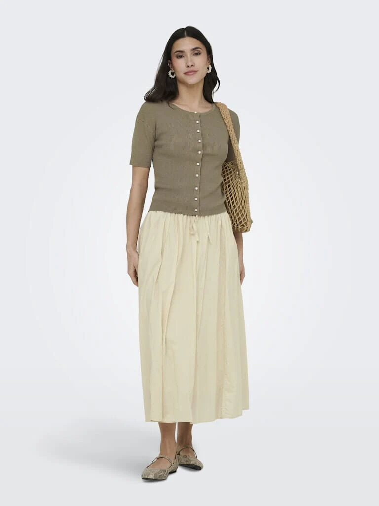 JDY - Jdygaby 2/4 O-Neck Pearl Cardigan Knt - 4968488 Greige - Image 4