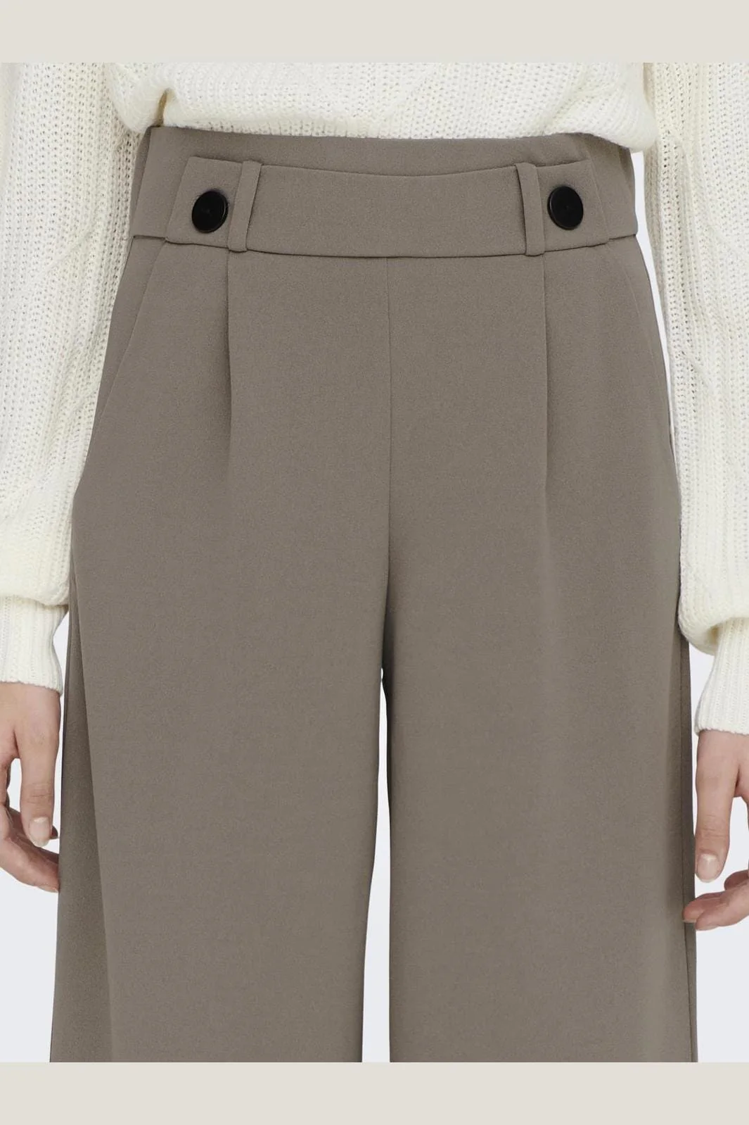 JDY - JDYgeggo New Long Pant - 3722977 Driftwood Black Buttons - Image 5