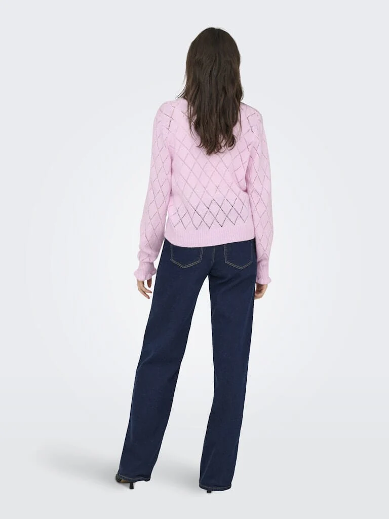 JDY - Jdyletty L/S V-Neck Struc Cardi Knt - 4963471 Pink Lady Melange - Image 5