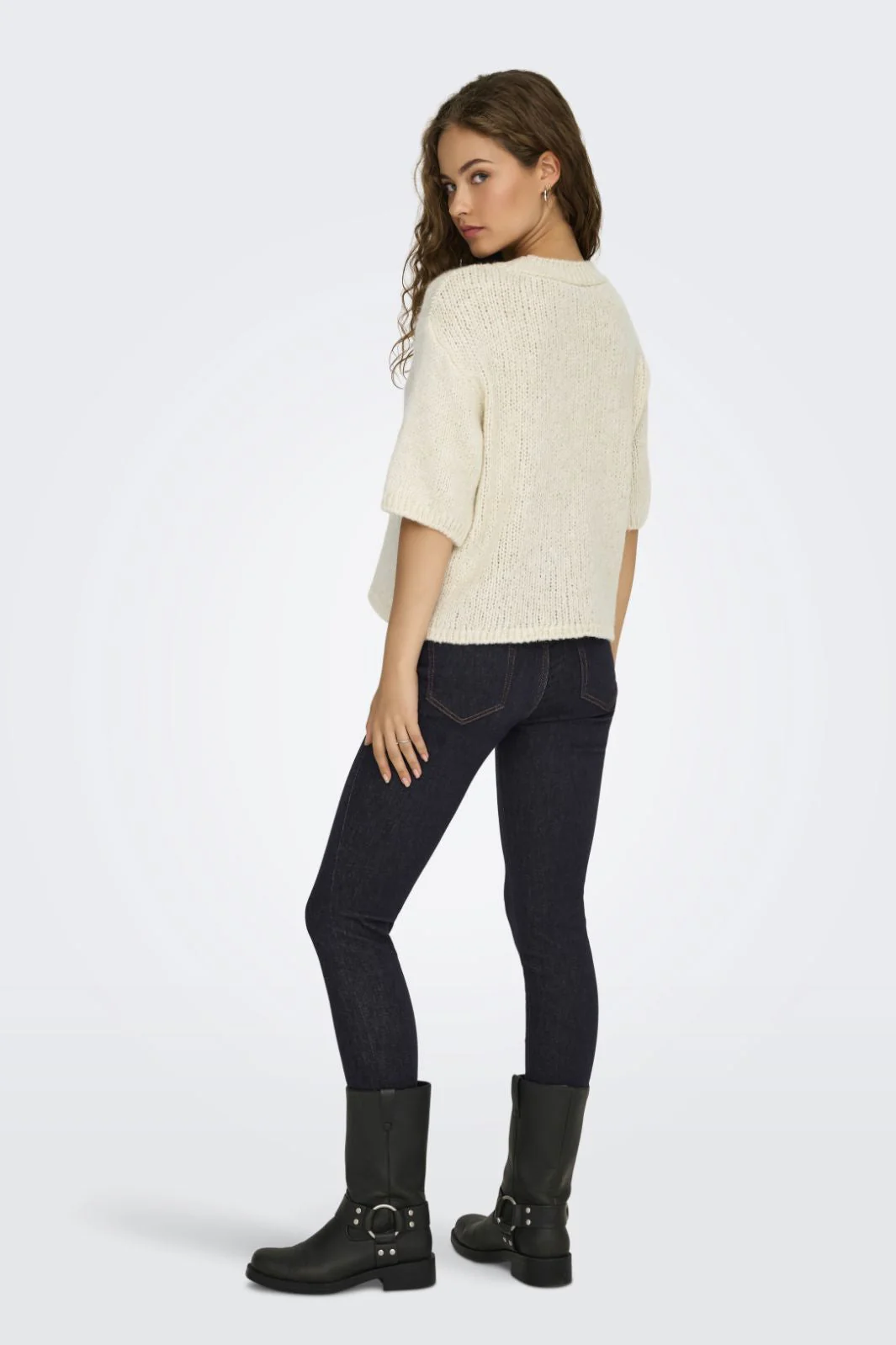 JDY - Jdylinea S/S Pullover O-Neck Knt - 4988040 Birch - Image 5