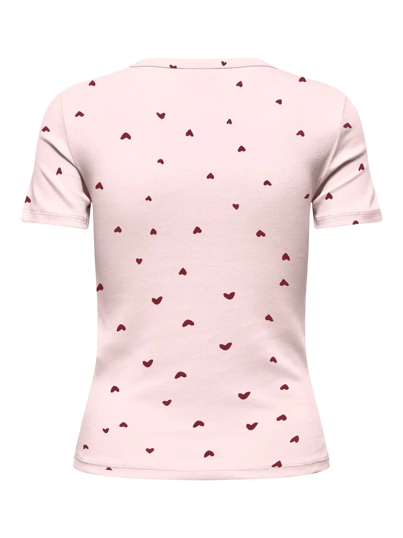 JDY - Jdylucky S/S O Neck Top - 5048812 Pink Dogwood Rhubarb Hearts - Image 2