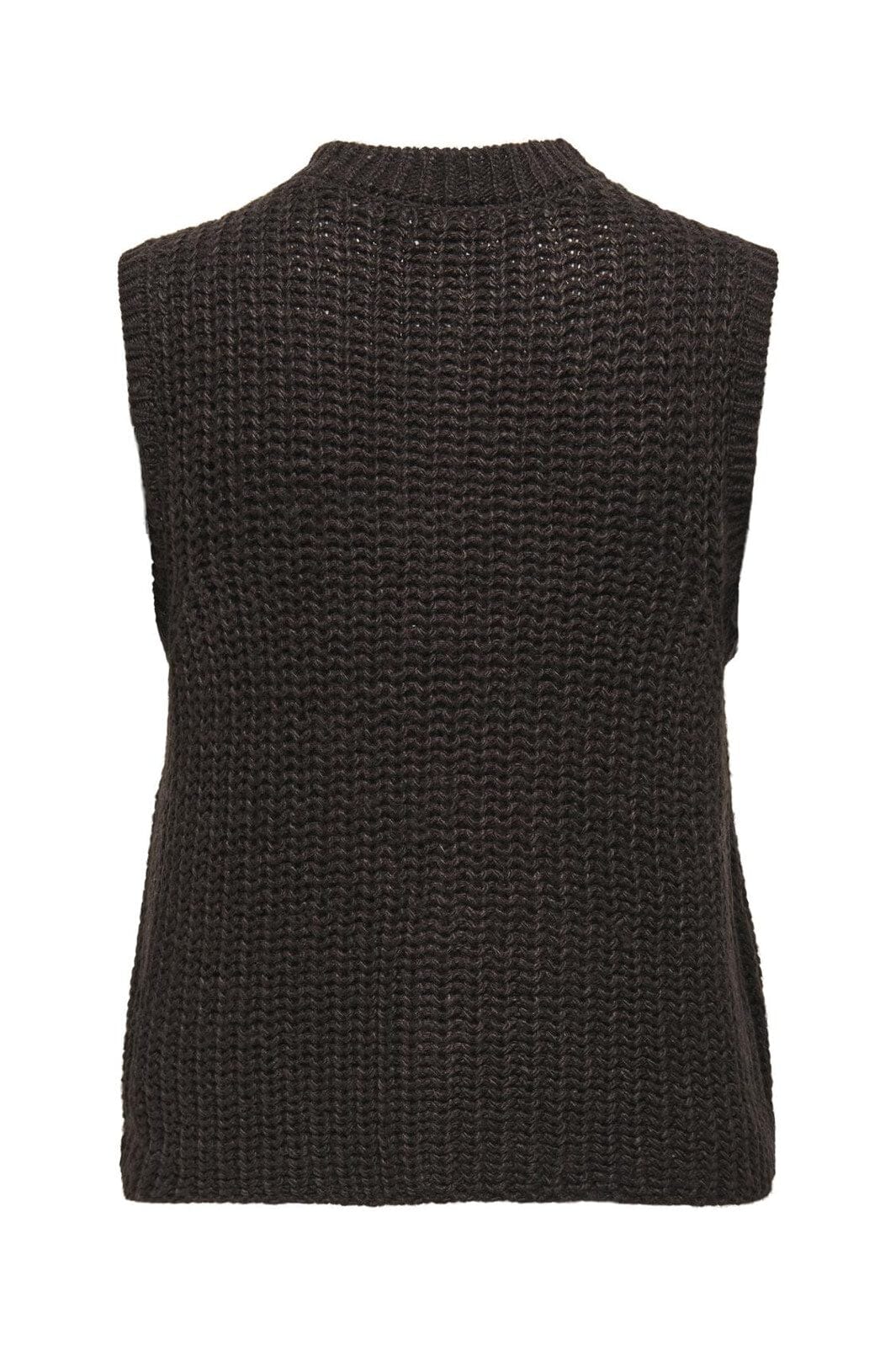 JDY - Jdymabel S/L O-Neck Button Vest Knt - 4876029 Chocolate Torte - Image 2