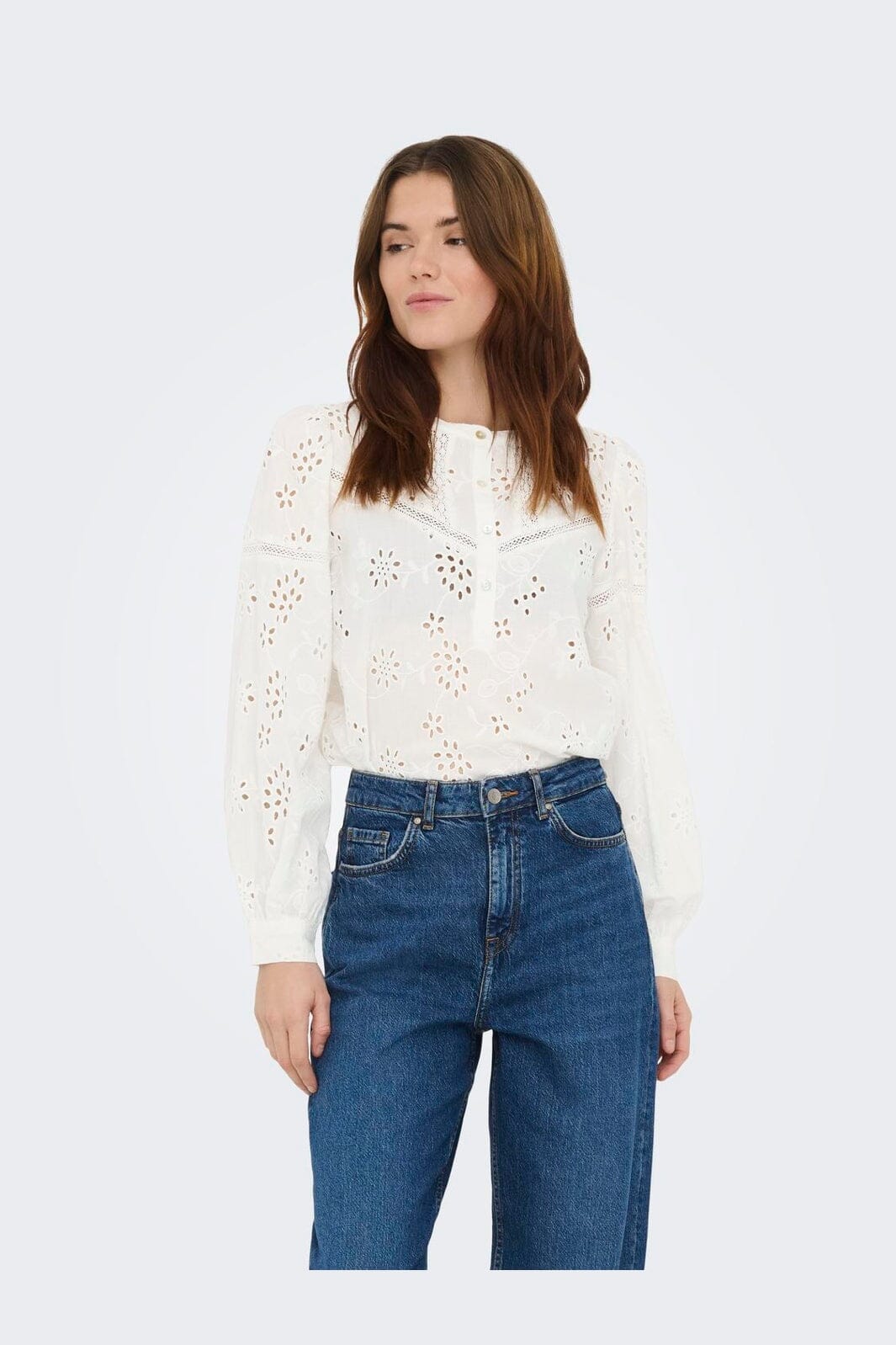 JDY - Jdymille L/S Anglaise Top - 5035196 Cloud Dancer - Image 2