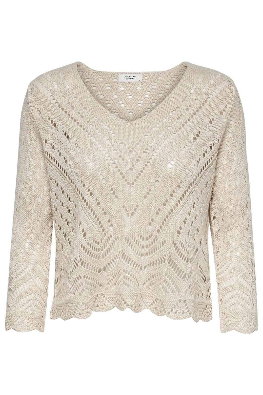 JDY - Jdynew Sun 3/4 Cropped Pullover Knt - 3453199 Tapioca - Image 3