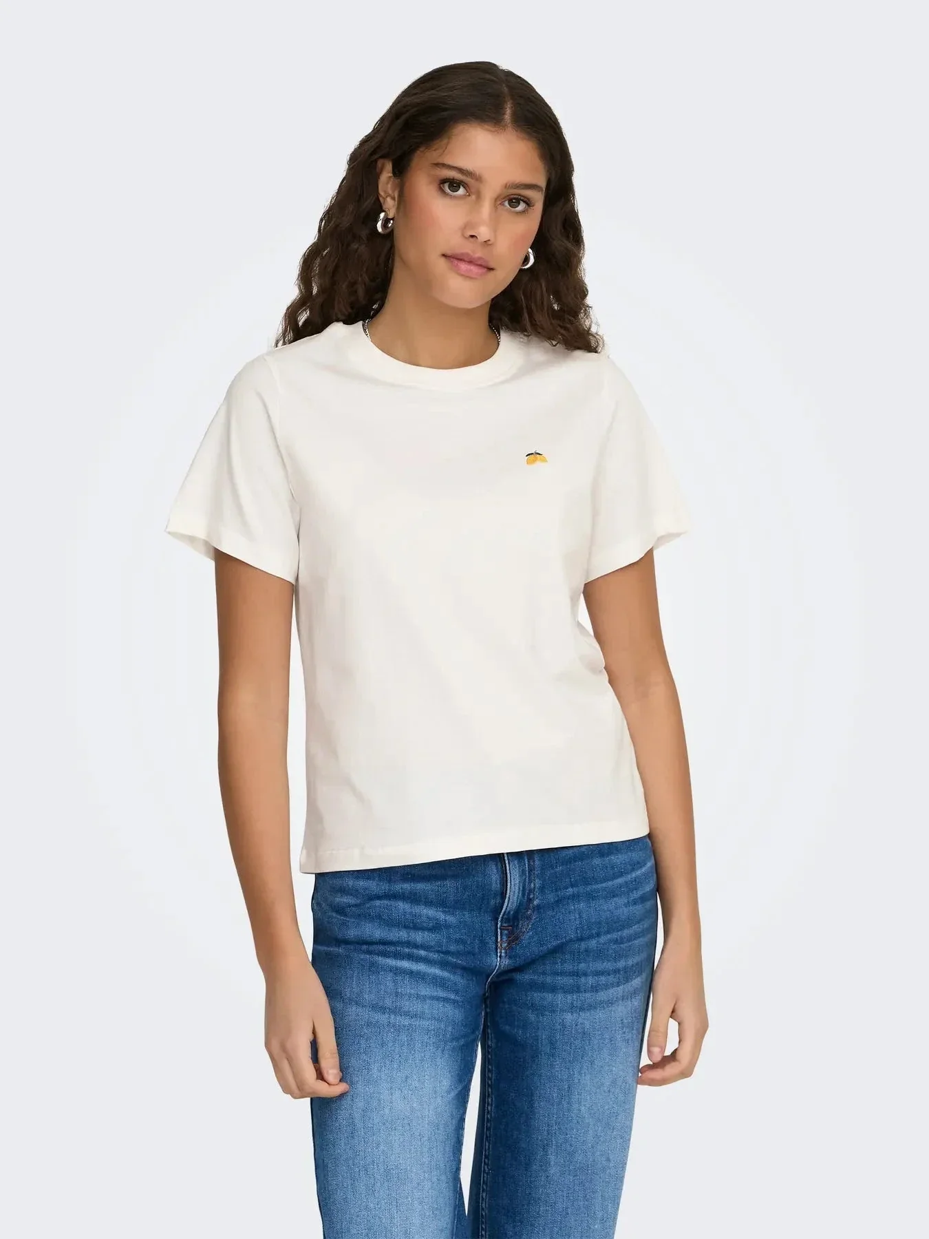 JDY - Jdypisa S/S Print Top - 4998330 Cloud Dancer Lemon - Image 3