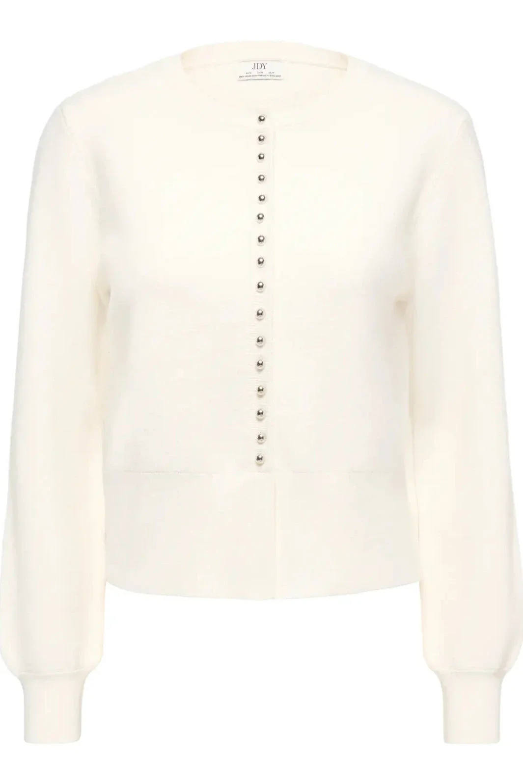 JDY - Jdyprime Life L/S O-Neck Button Card Knt - 5020623 Cloud Dancer
