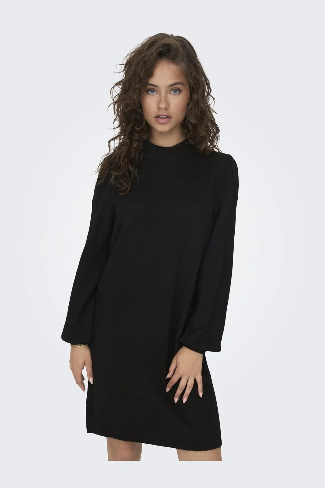 JDY - Jdyrue Life L/S High Neck Dress Knt - 3764537 Black - Image 6