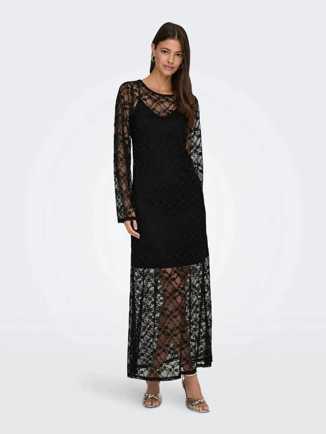 JDY - Jdysilvia L/S Lace Maxi Dress - 5070608 Black - Image 6