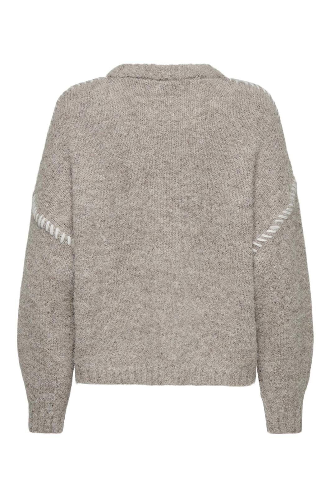 JDY - Jdyzoey Life L/S On Stitch Pull Knt 15336758 - 4633861 - Chateau Gray W. Birch Stitch - Image 5