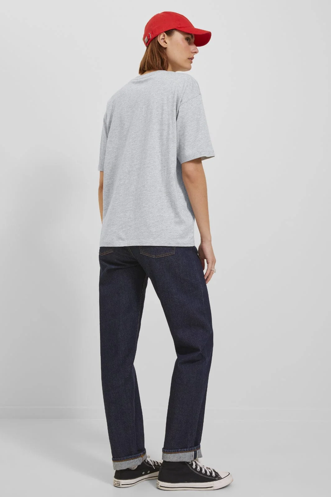 Jjxx - Jxandrea Loose Ss Logo Tee - 4229245 Light Grey Melange Black Jjxx Logo - Image 6