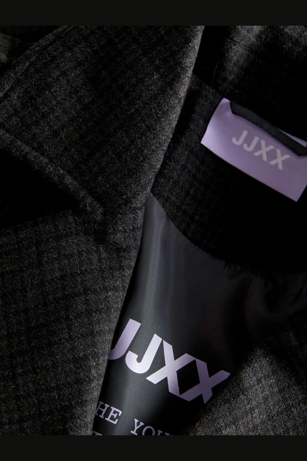 Jjxx - Jxelle Carlie Short Trenchcoat - 4773994 Dark Grey Melange Black/Bracken - Image 6