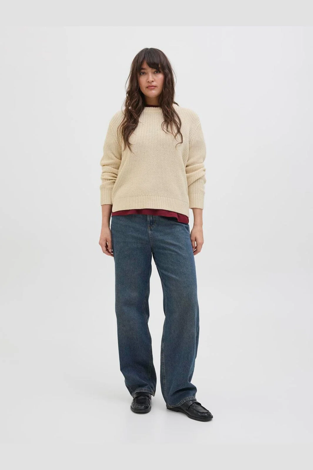 Jjxx - Jxglobal Crew Neck Knit - 4897332 Moonbeam - Image 3