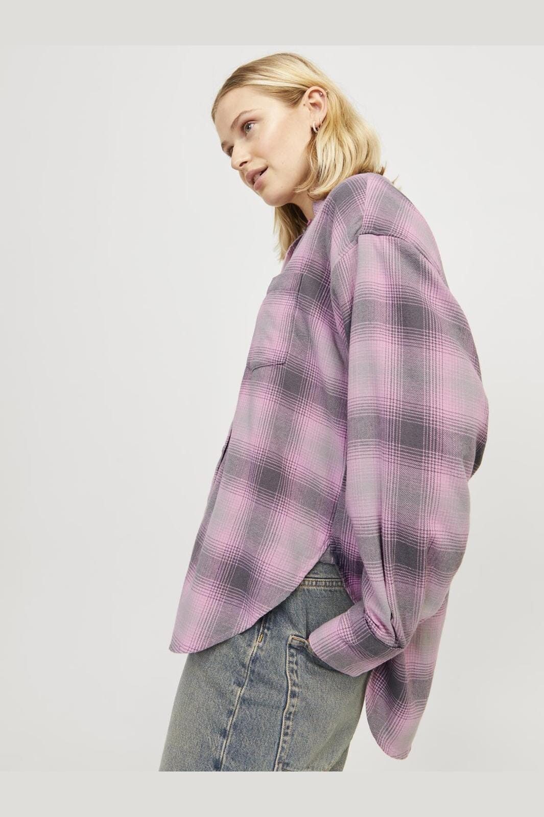 Jjxx - Jxjamie Flannel Ls Shirt - 4650944 Moonlite Mauve Check - Image 8