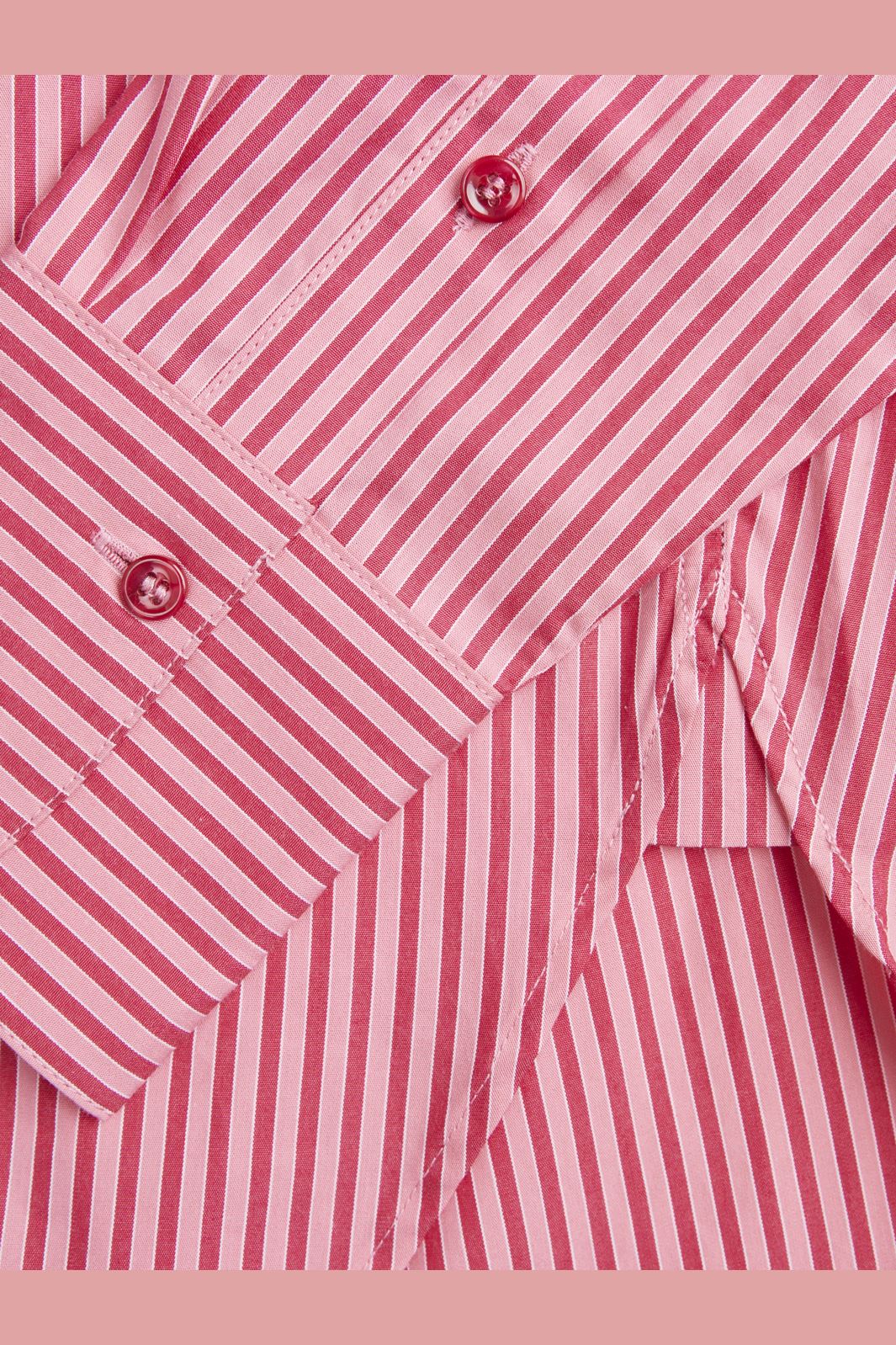Jjxx - Jxjamie Ls Relaxed Poplin Shirt - 4235856 Cerise Stripe - Image 8