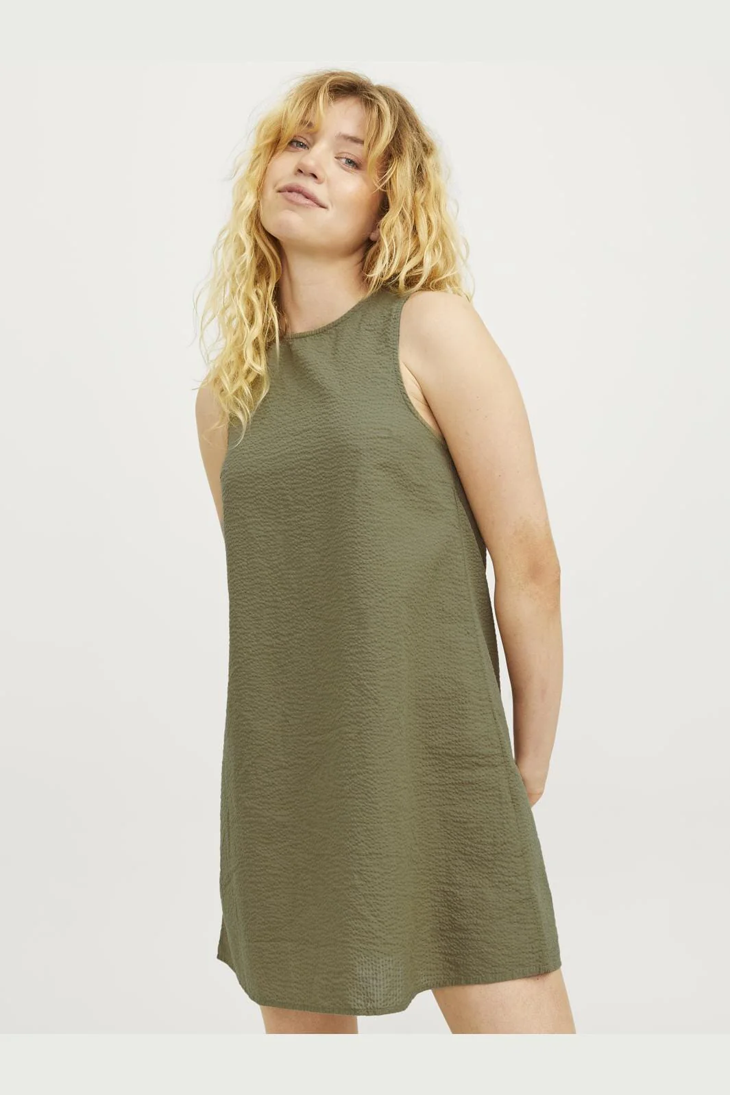 Jjxx - Jxkaia Seersucker Dress - 4443891 Aloe - Image 3