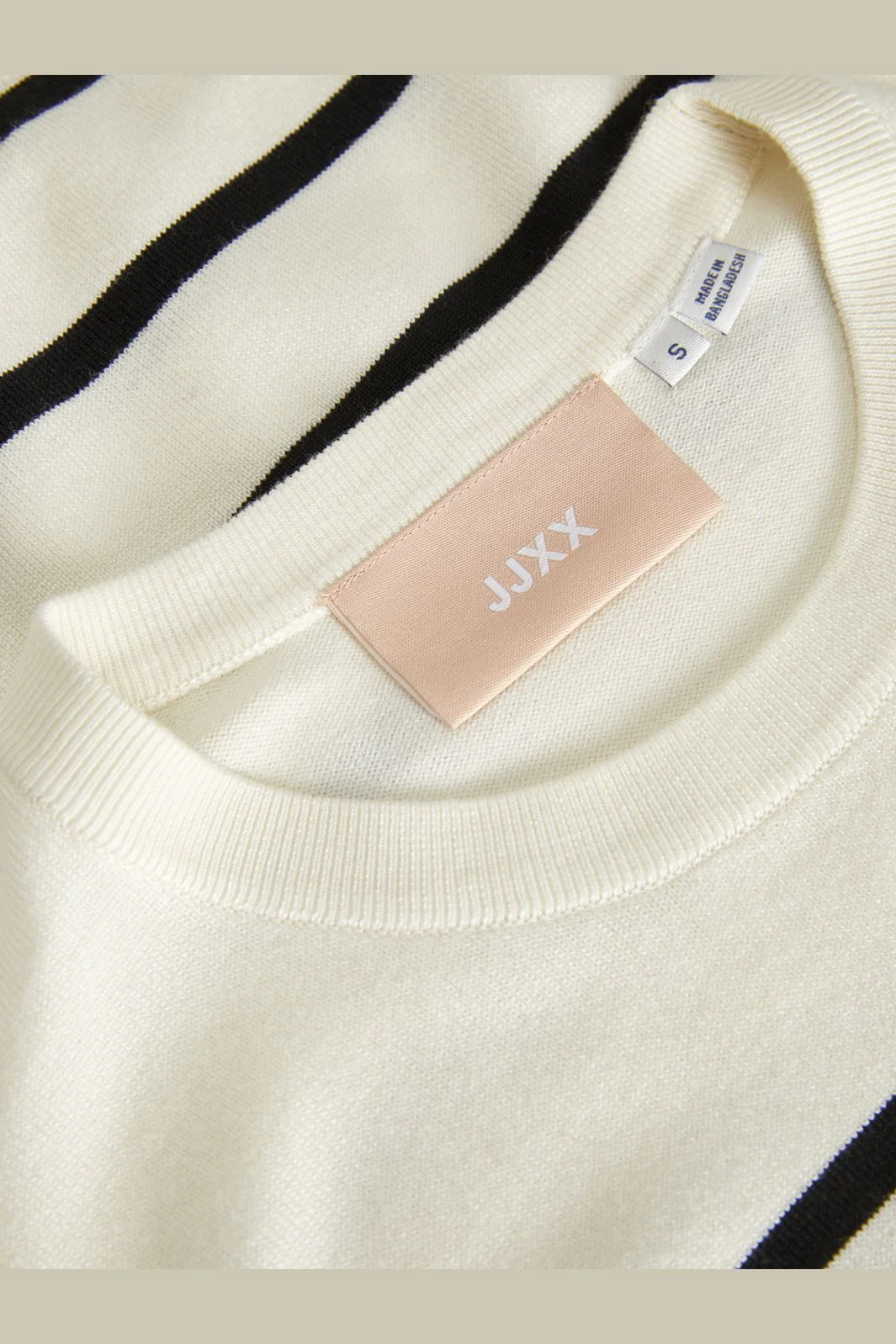 Jjxx - Jxlayla Comfy Ss Knit - 4550749 Vanilla Ice /Black - Image 7