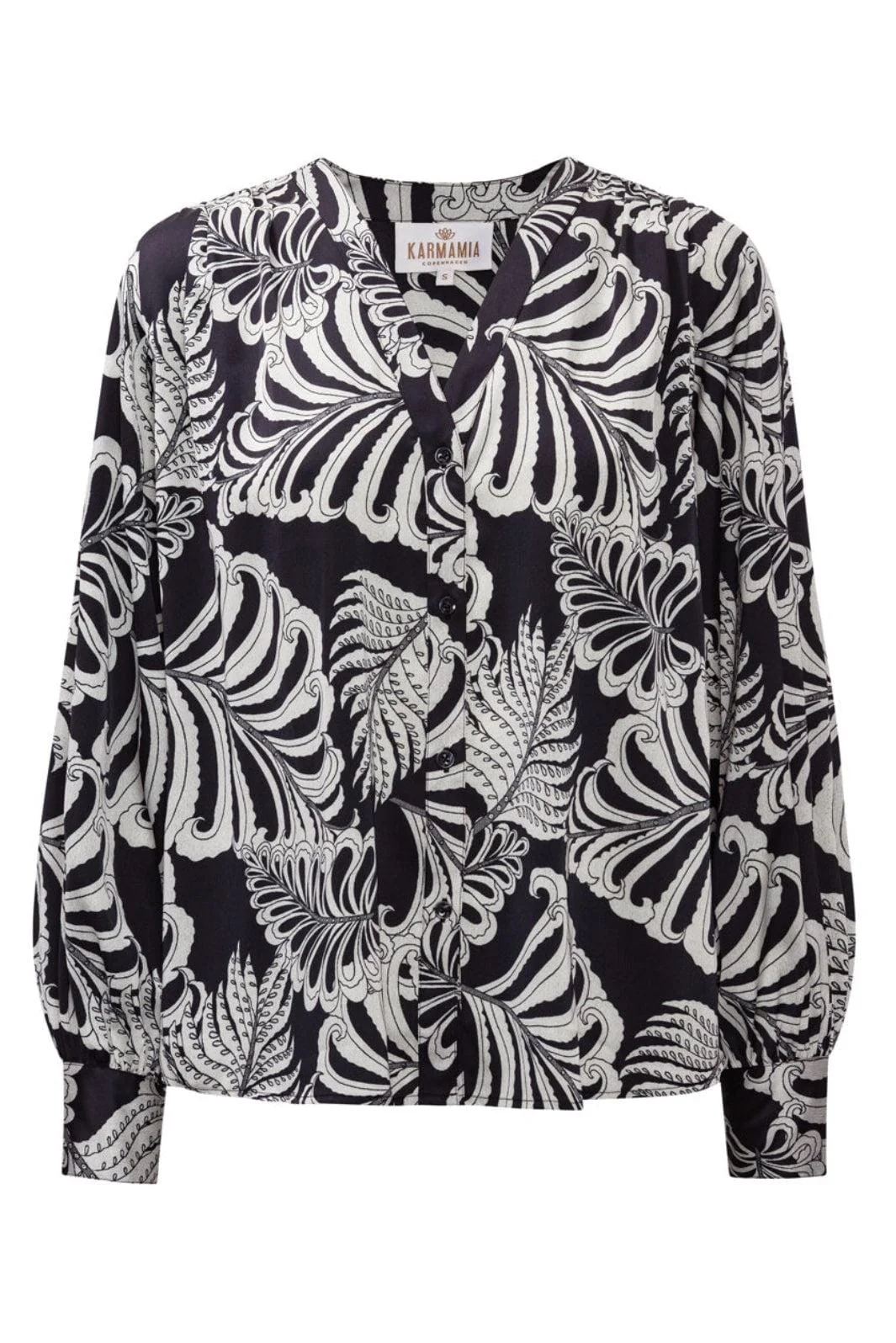 Karmamia - Amelia Shirt 2373 - Navy Palm - Image 2