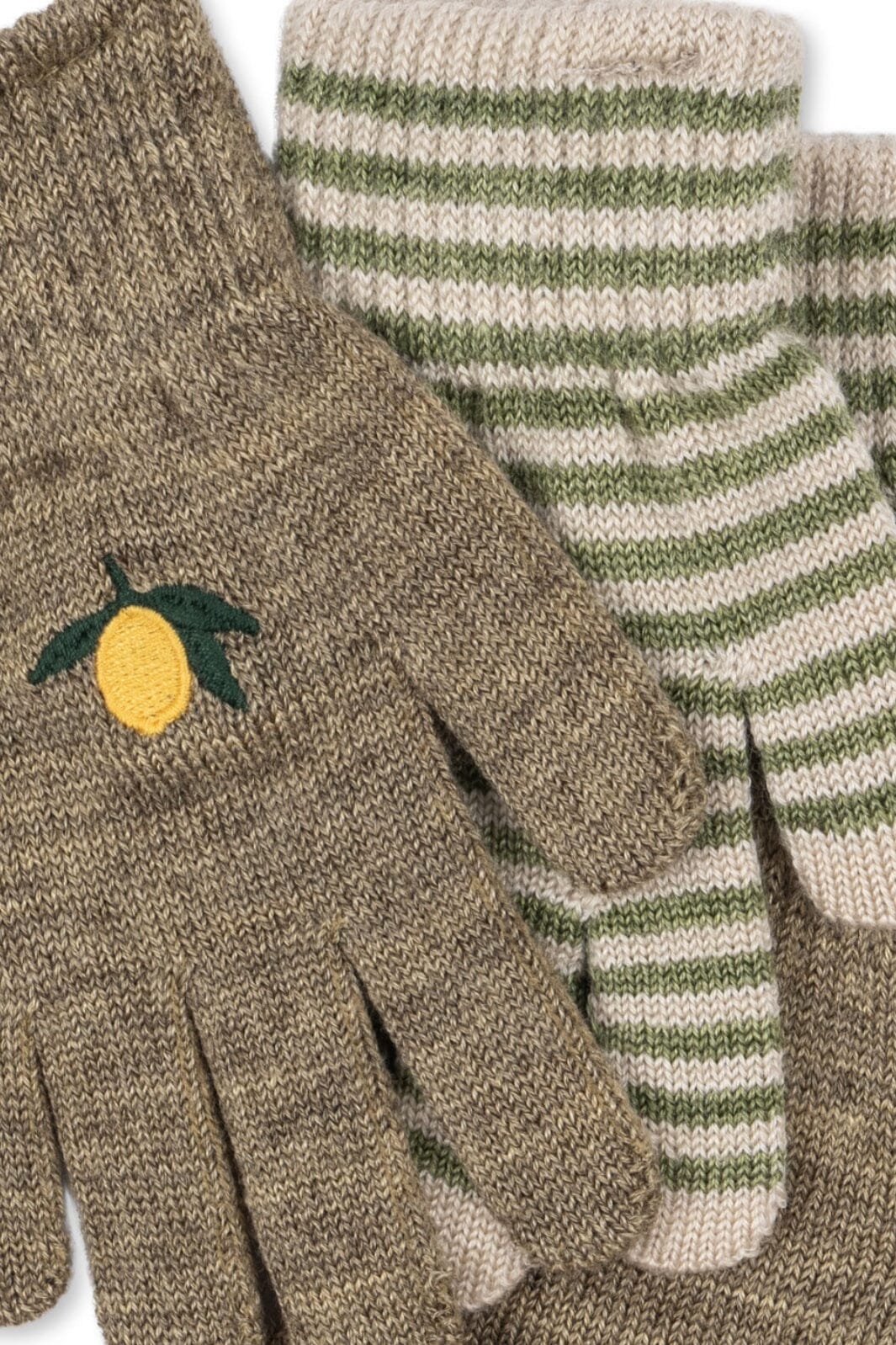 Konges Sløjd - 2 Pack Filla Gloves Ks103430 - Lemon/stripe - Image 2