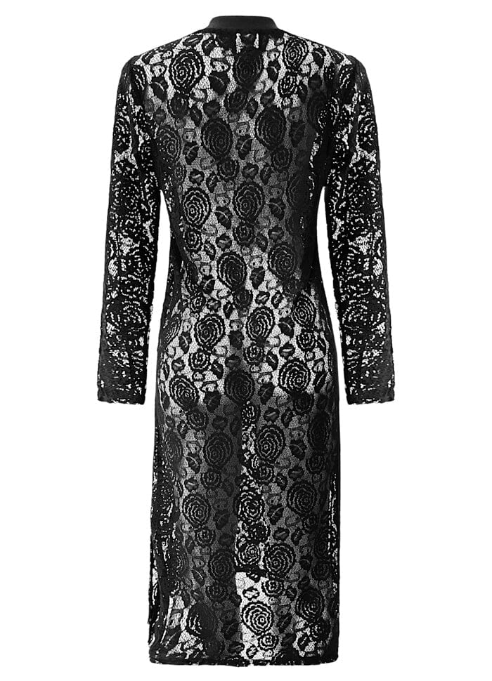 Liberte - Lacy Ls Long Dress 22272 - Black Lace - Image 5