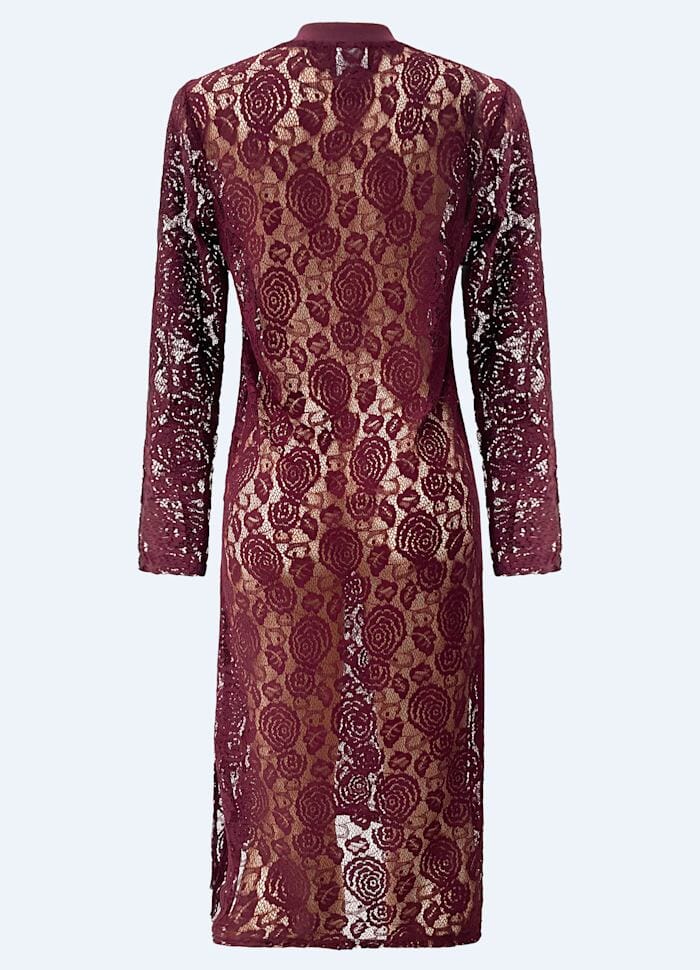 Liberte - Lacy Ls Long Dress 22272 - Bordeaux Lace - Image 5
