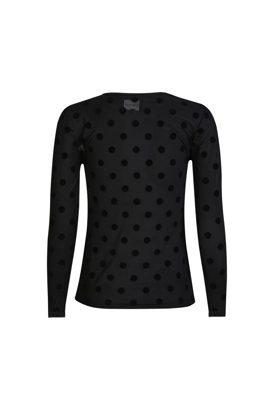Liberte - Mesh Ls Tshirt 22065 - Black Big Flock Dot - Image 4