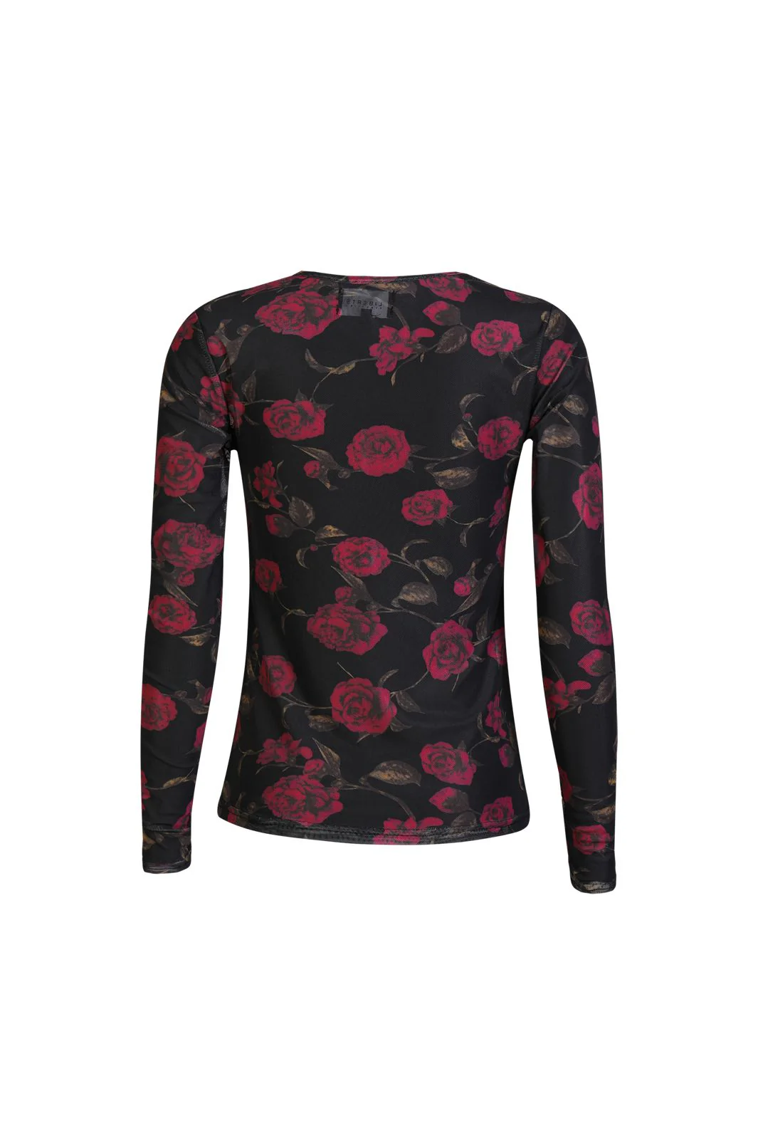 Liberte - Mesh Ls Tshirt 22065 - Black Pink Rose - Image 4