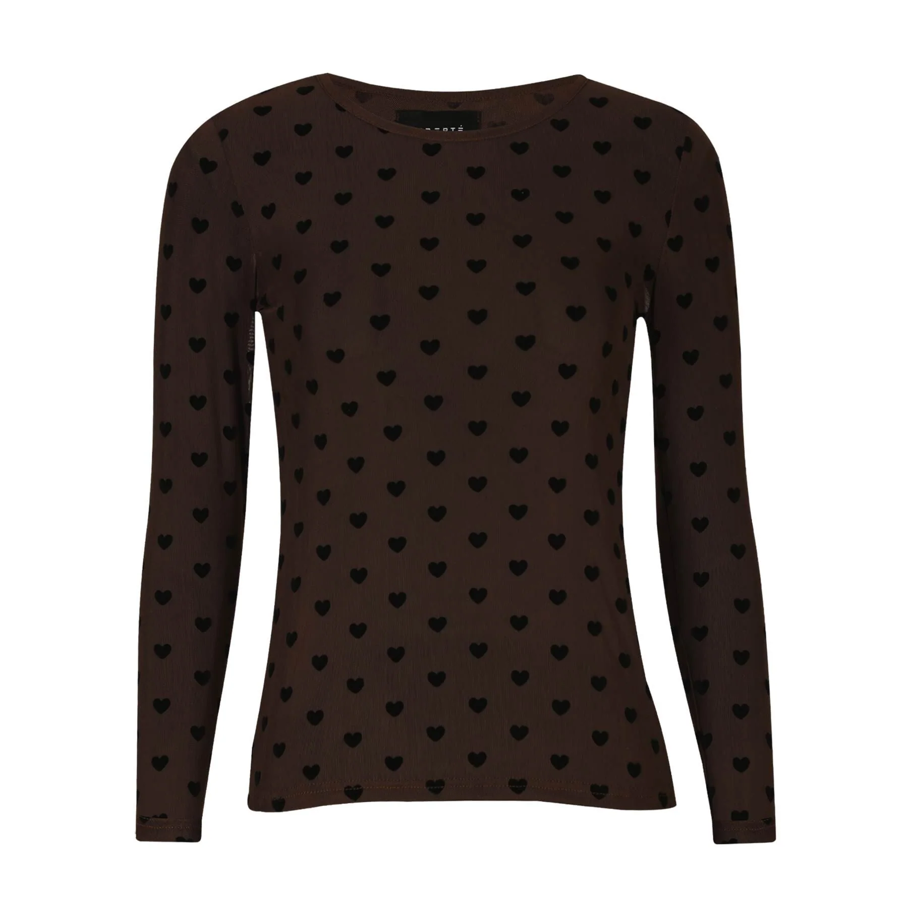 Liberte - Mesh Ls Tshirt 22065 - Dark Brown Big Flock Dot - Image 2