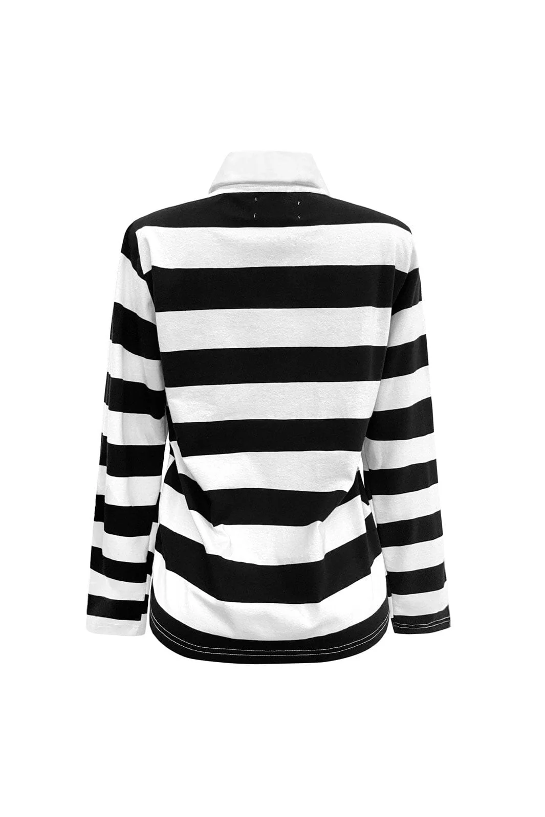Liberte - Polo-Ls-Shirt 22145 - Black Creme Stripe - Image 2