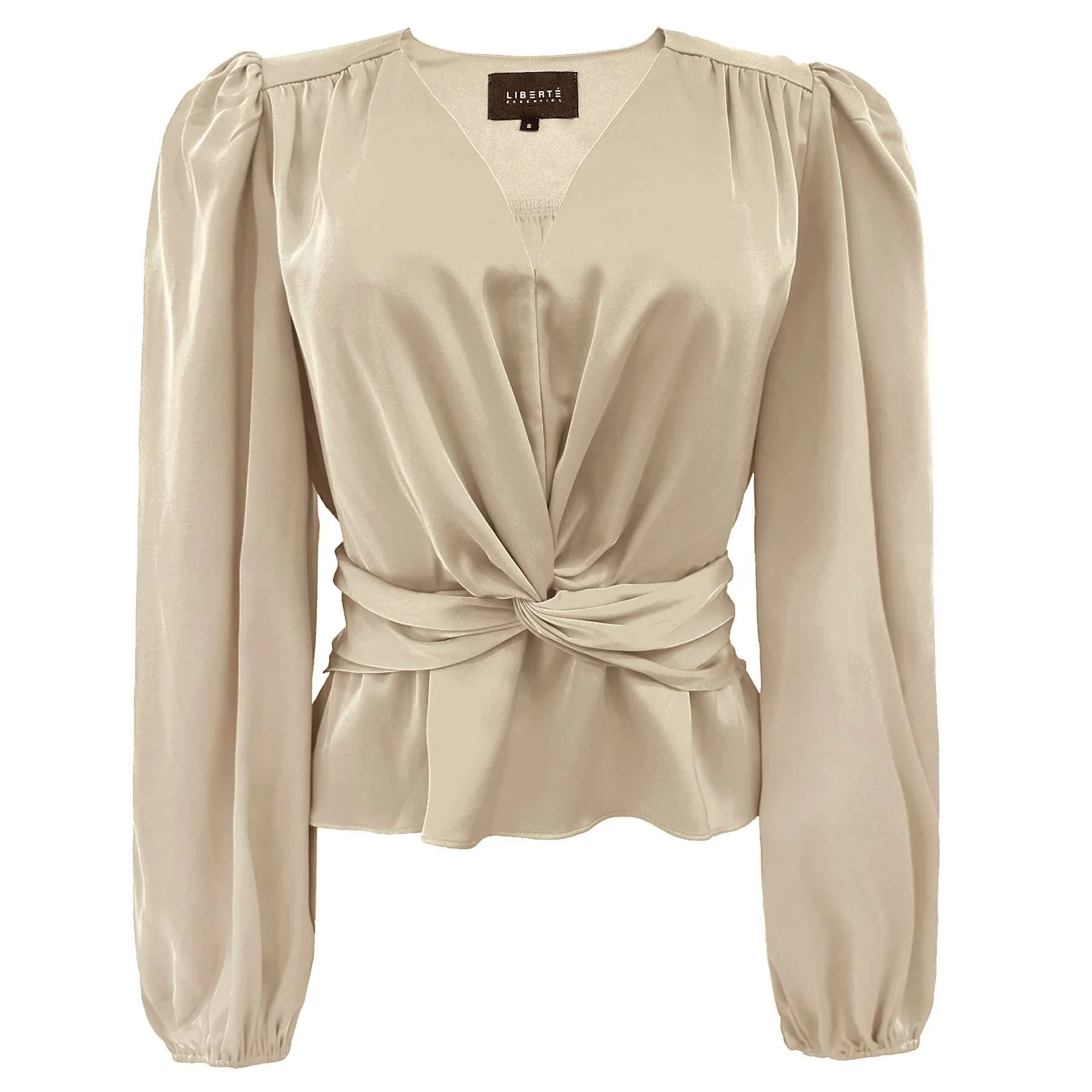 Liberte - Tiki Ls Twist Blouse 22120 - Champagne - Image 2