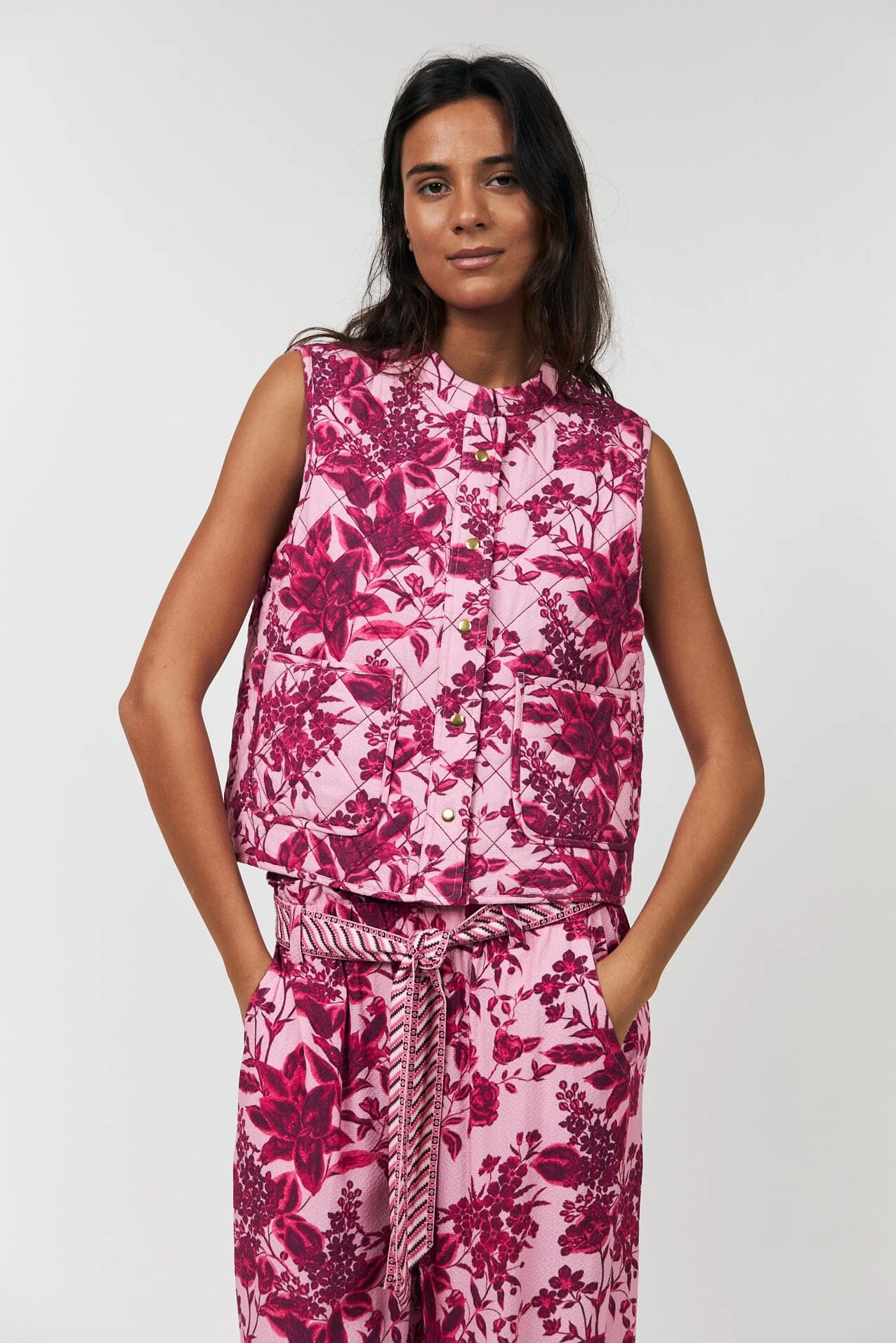 Lollys Laundry - Cairoll Quilted Vest26117-1011 - 51 Pink - Image 4