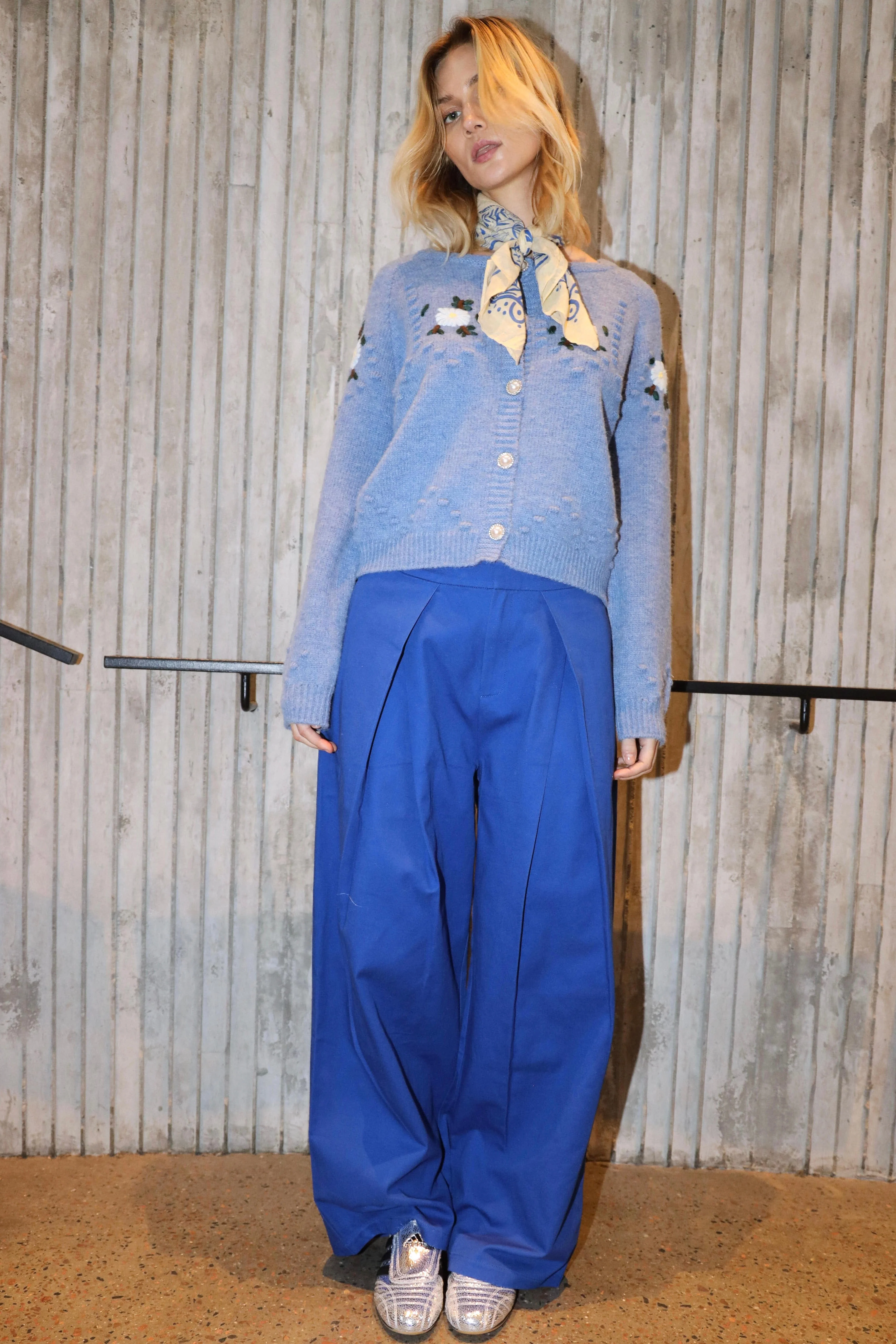 Lollys Laundry - Gracelynnll Knit Cardigan Ls25497-5020 - Blue Melange - Image 4