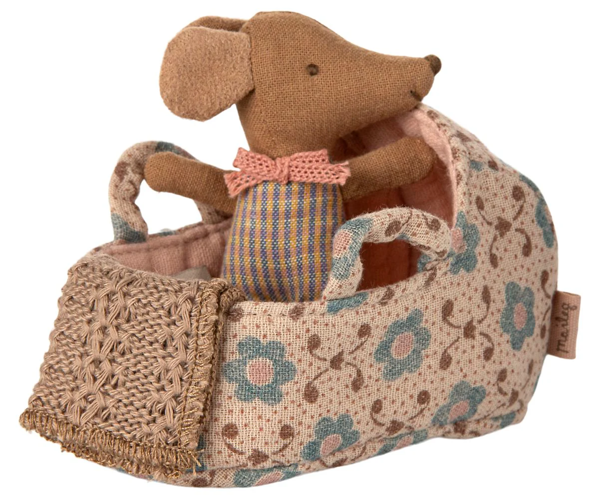 Maileg - Babylift, Baby Mus - Rosa - Baby Mouse - Image 4