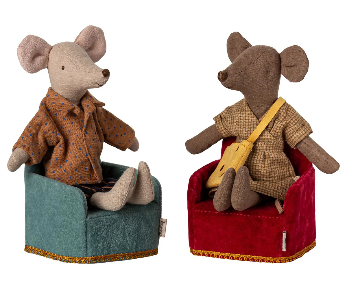 Maileg - Foldbar Stol, Mus - Mint - Mouse Furniture - Image 4