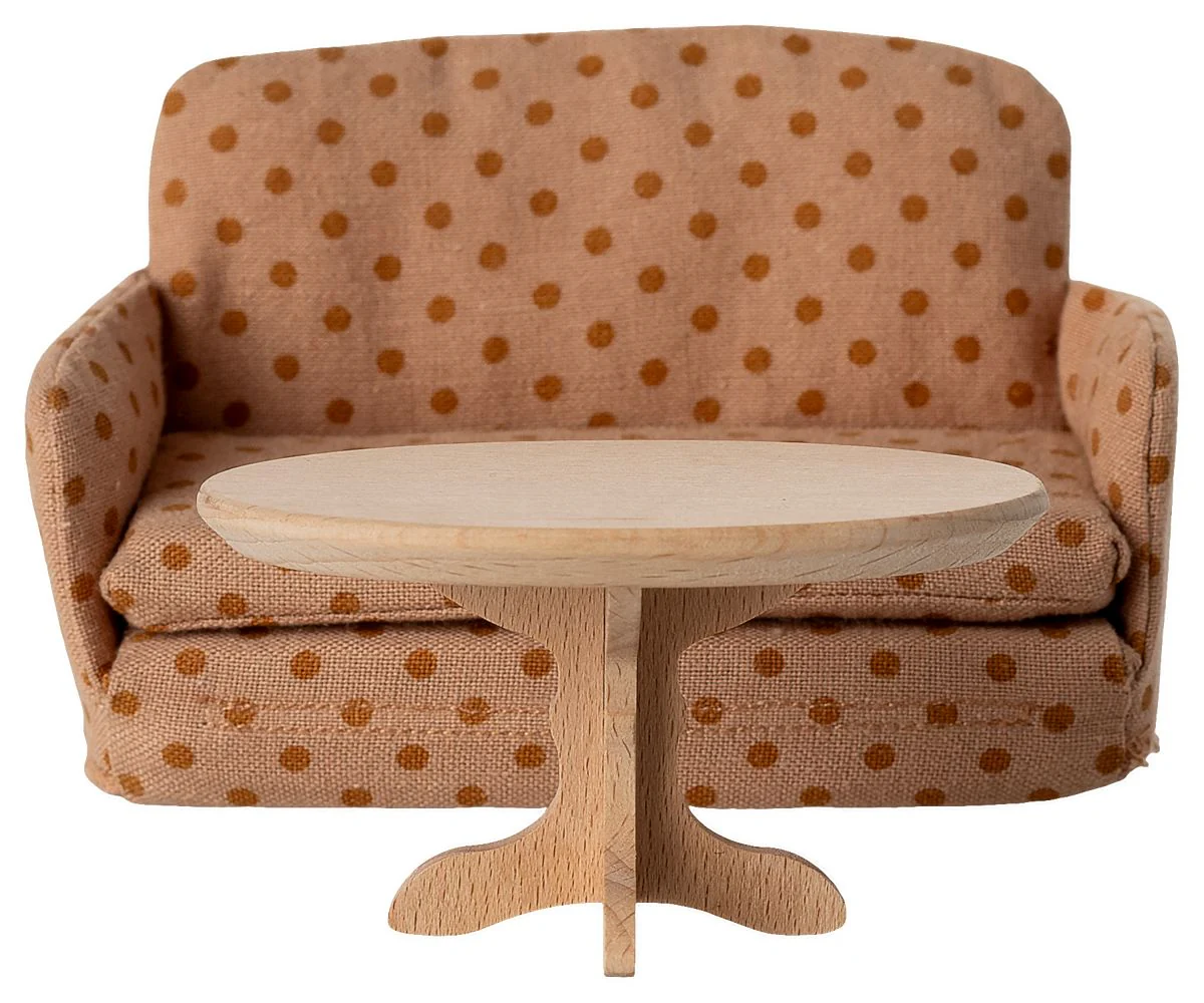 Maileg - Ovalt Sofabord, Mus - Natur - Mouse Furniture - Image 4