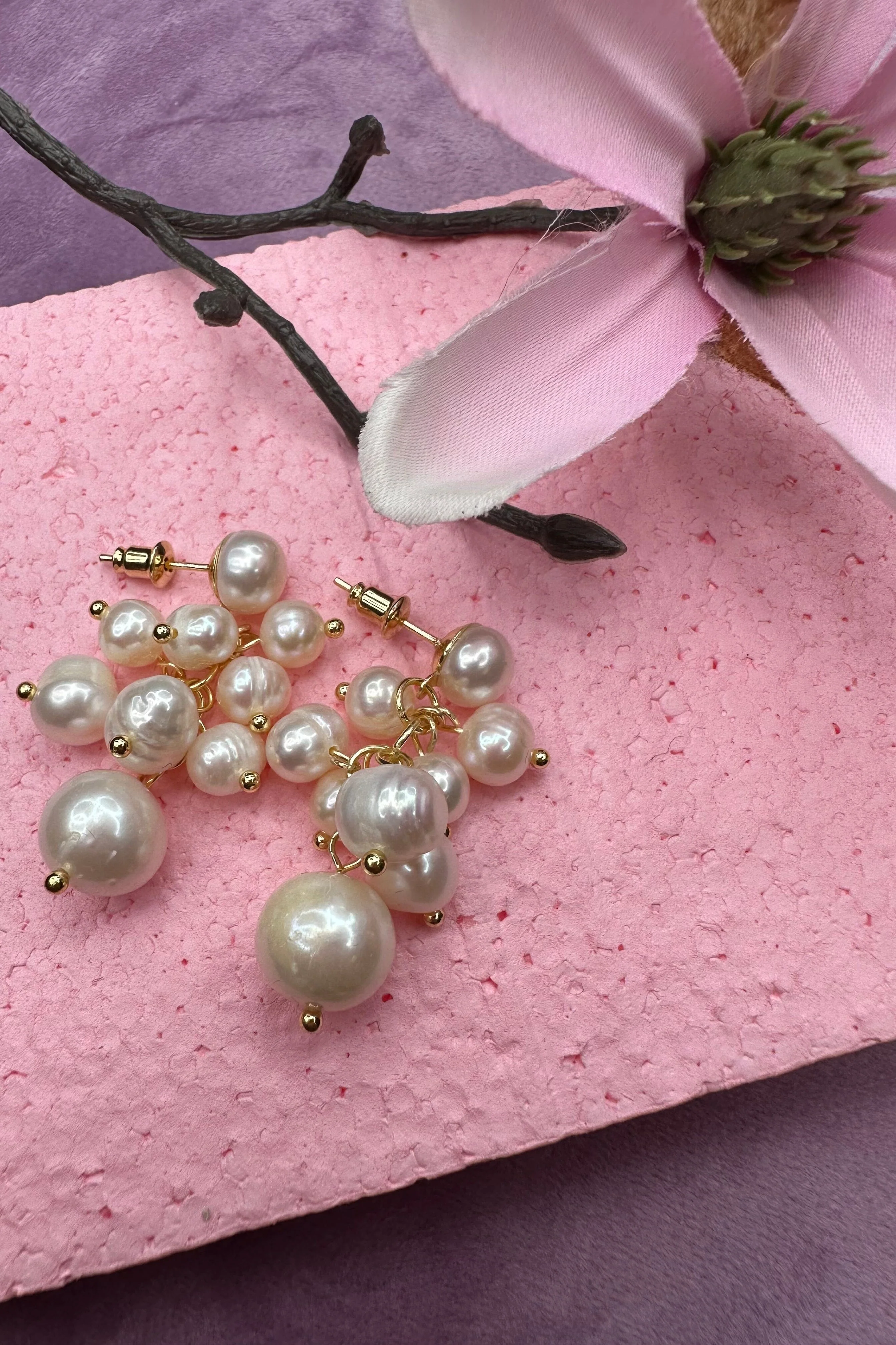 Mellow Moon - Pearl Drops Earring - Forgyldt - Image 6