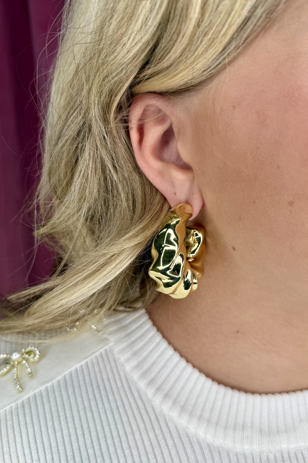Mellow Moon - Rose Earring - Forgyldt - Image 2